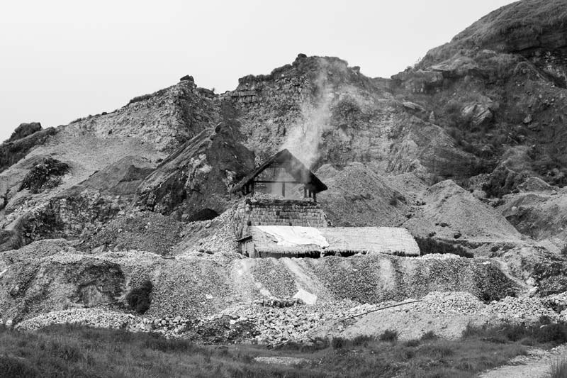 Lime factory near Cherrapunji (Sohra)  in East Khasi Hills district, Meghalaya - exemplifies that industrialization is yet another important  driver of deforestation and landscape degradation